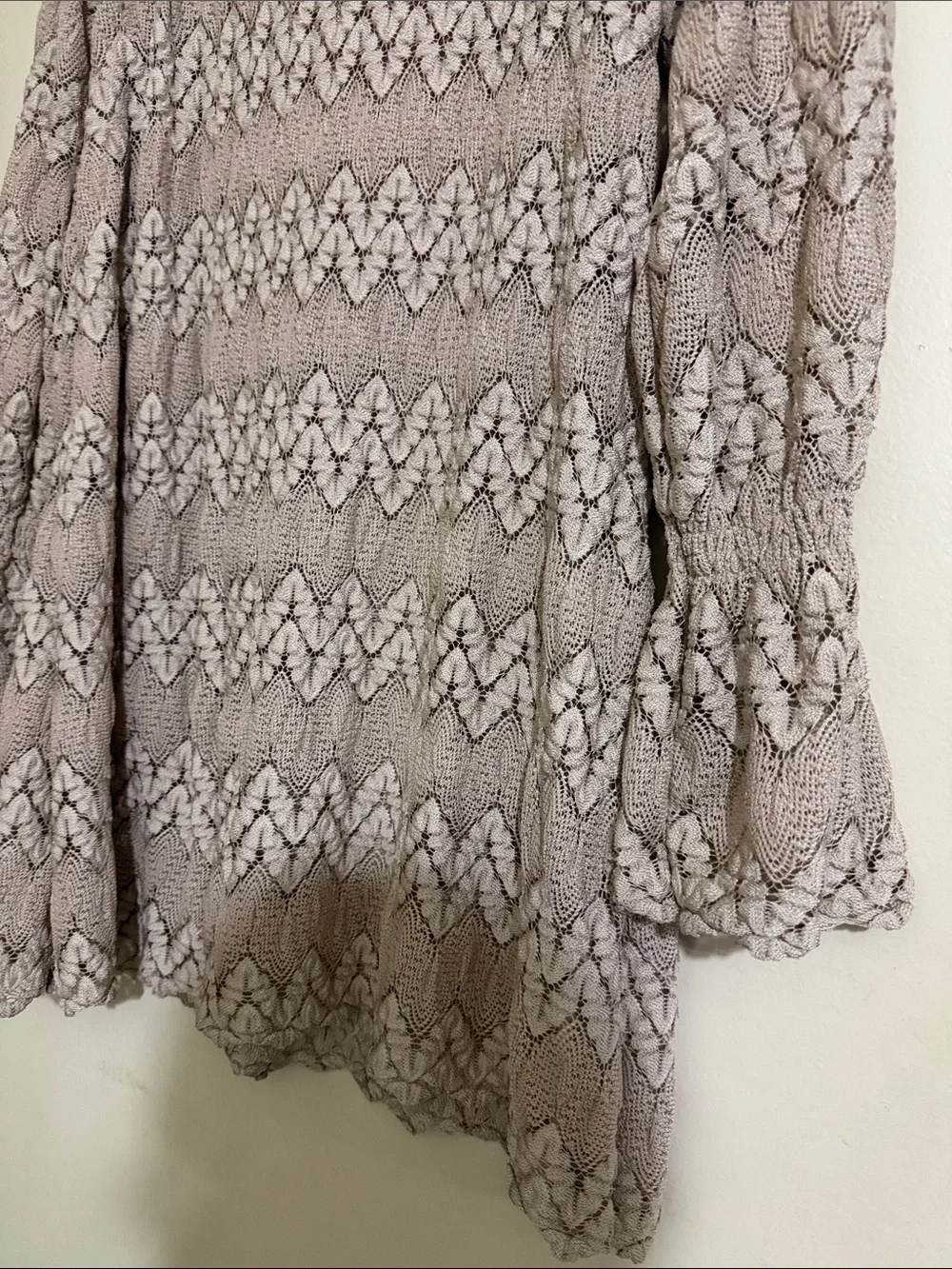 Free People Simone Crochet mock neck Lace Mini Dress